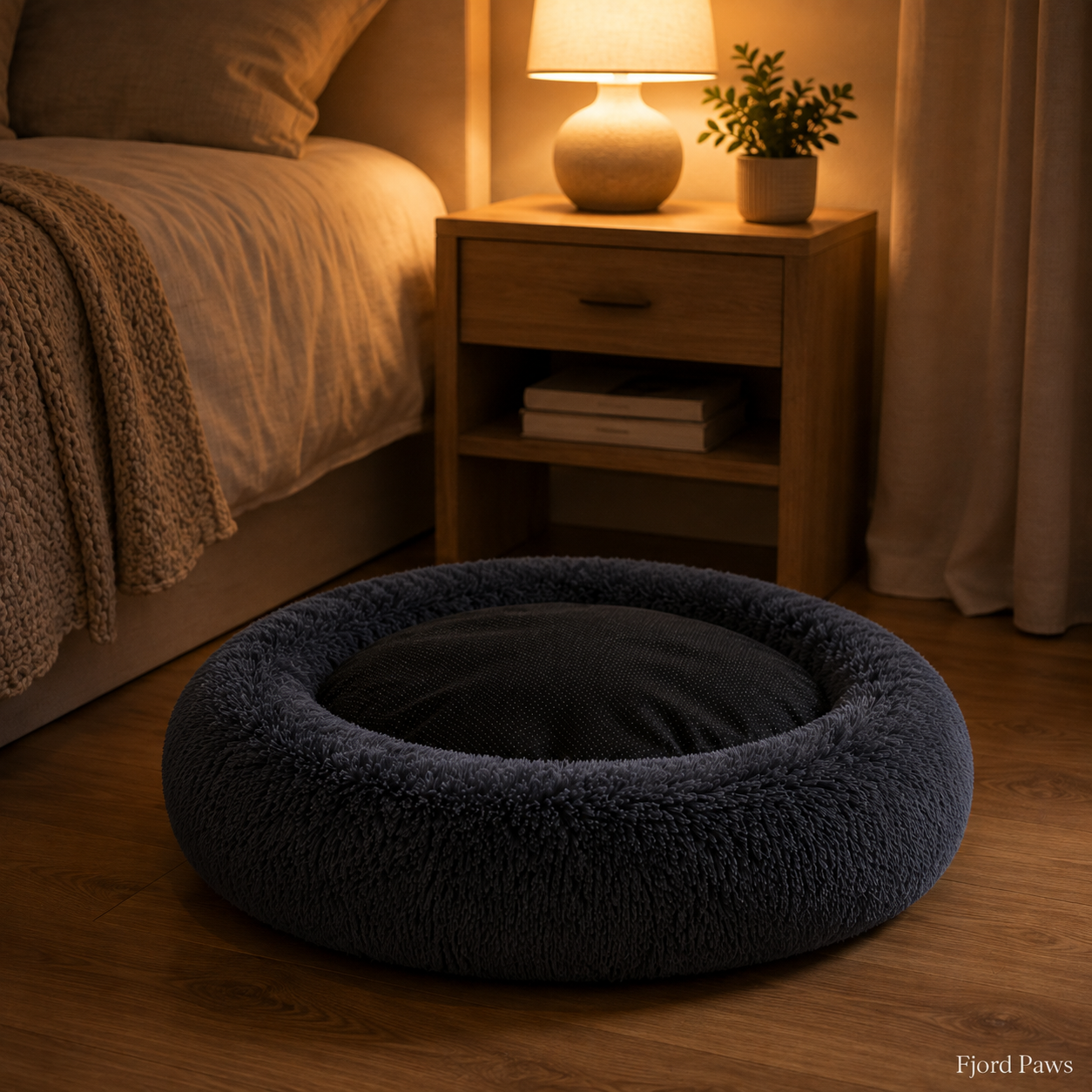 Calming Plush Donut Pet Bed - Anti-Anxiety Nest for Dogs & Cats