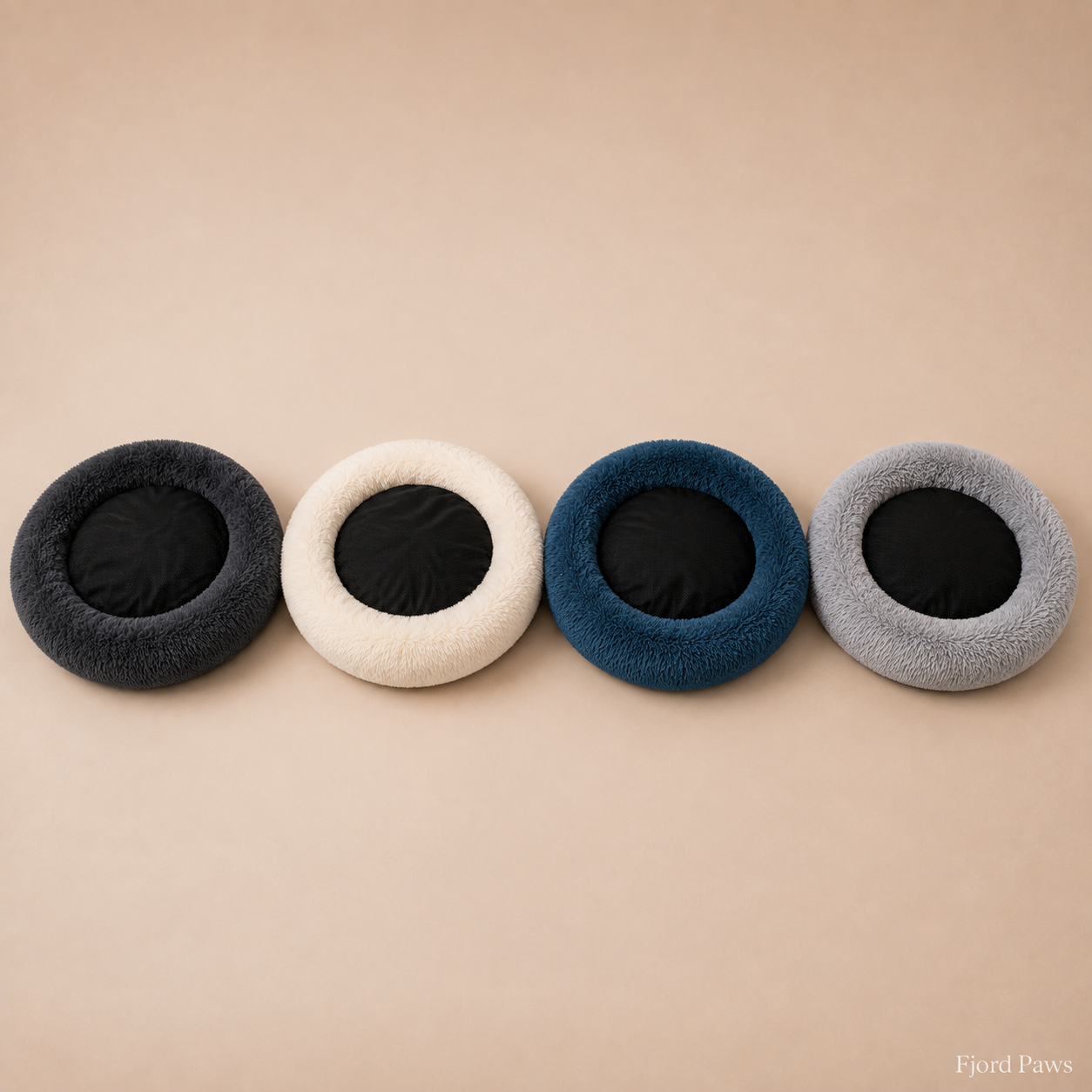 Calming Plush Donut Pet Bed - Anti-Anxiety Nest for Dogs & Cats